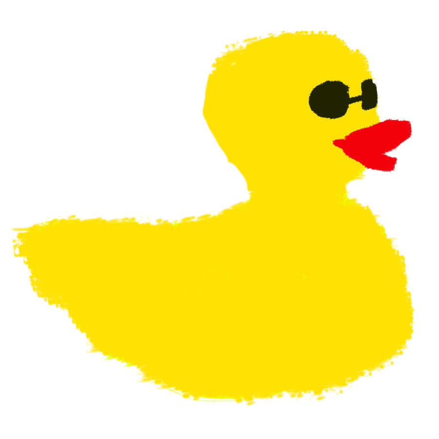 a painting yellow rubber duck